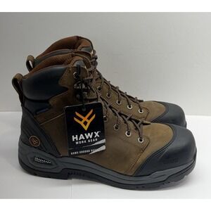 HAWK MEN'S 6" CREW CHIEF LACE TO-TOE W/Proof WORK BOOTS13D COMPOSITE TOE Leather